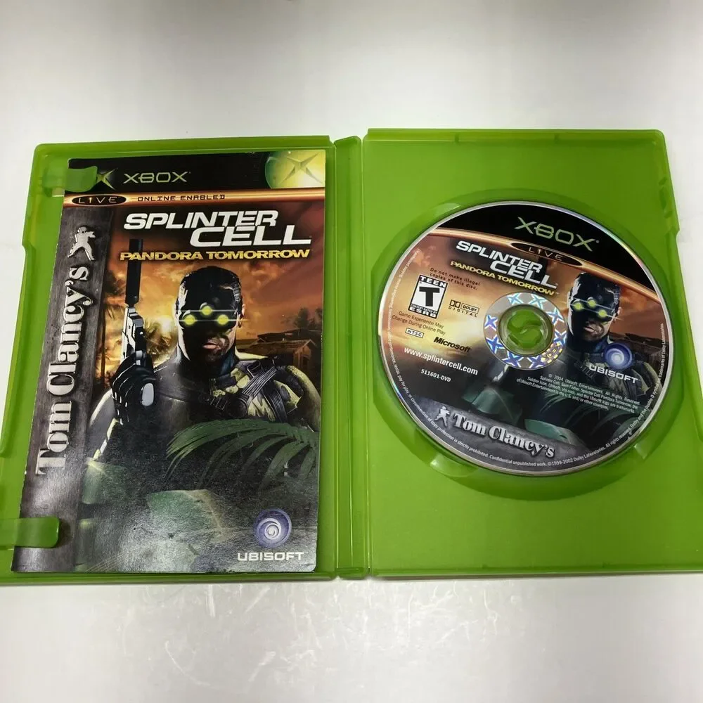Tom Clancy's Splinter Cell: Pandora Tomorrow (Microsoft Xbox, 2004) w/Manual CIB